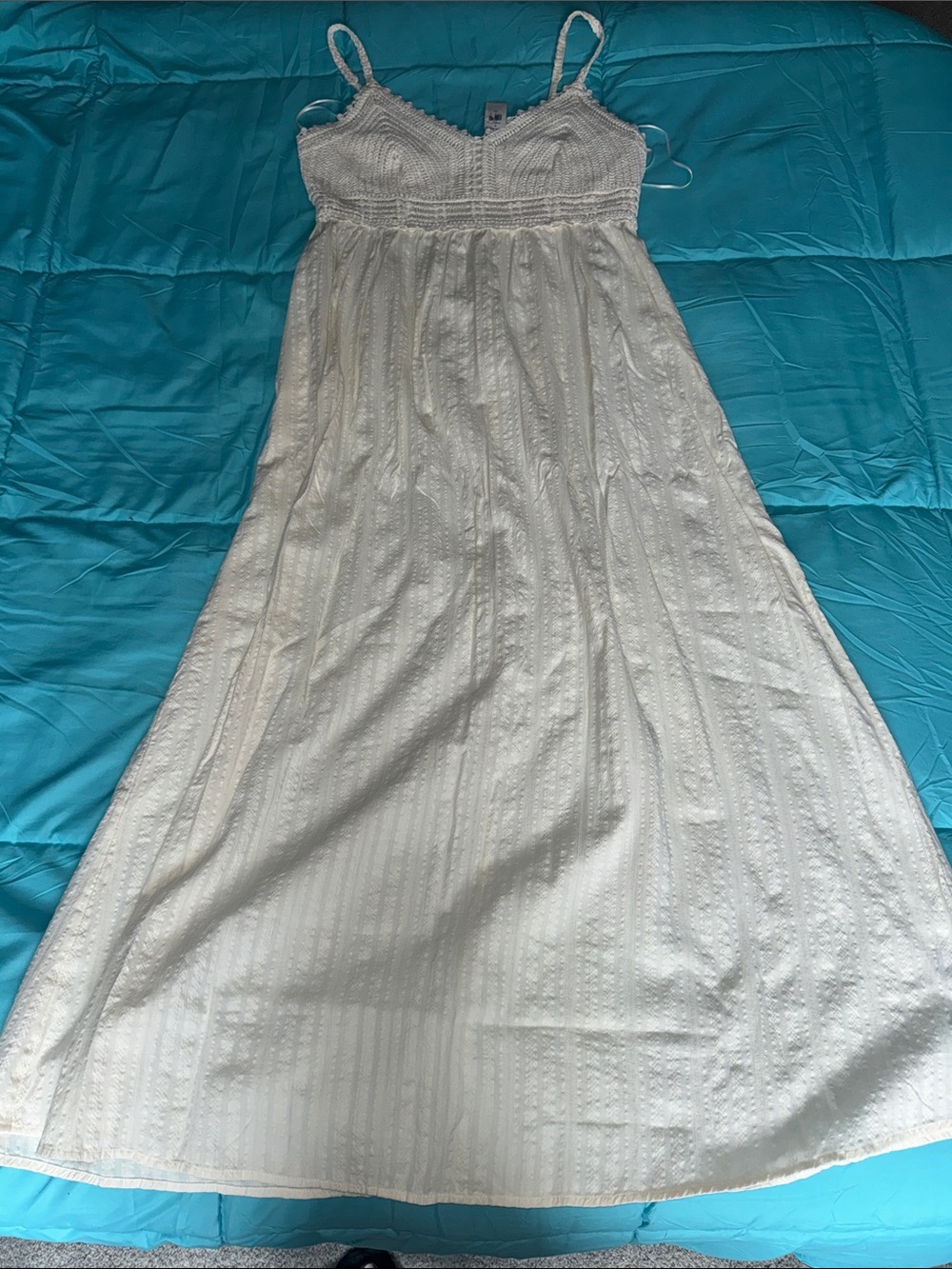 Old Navy Cream Maxi Sundress with Crochet Bodice